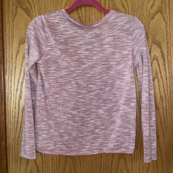 Red with white patterned long sleeve top - Picture 3 of 3